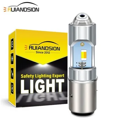 Ruiandsion BA20D 6V LED لمبة المصابيح الأمامية للدراجة النارية للبيع الأبيض الأصفر